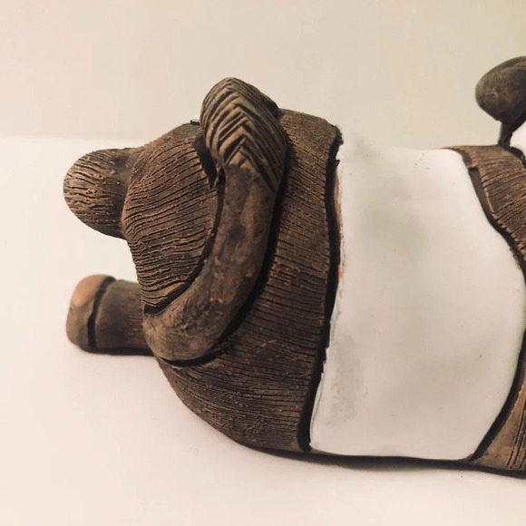 Vintage Hand Made Casals Bull Figurine Clay  Art 5.5 Inch Long Pottery Figure - Picture 9 of 16